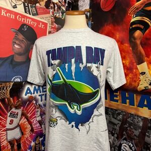 Vintage 90s Tampa Bay Devil Rays Nutmeg Breakthrough MLB Baseball Tee Sz Medium